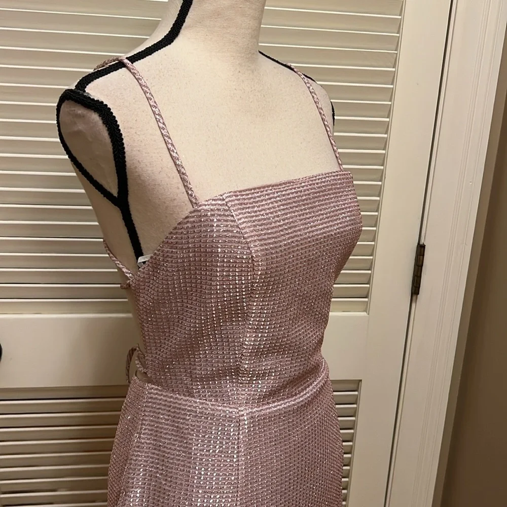 Lulus Earned Your Win Metallic Lace-Up Mini
Dress in Pink, Size Medium, NWT - Picture 14 of 17